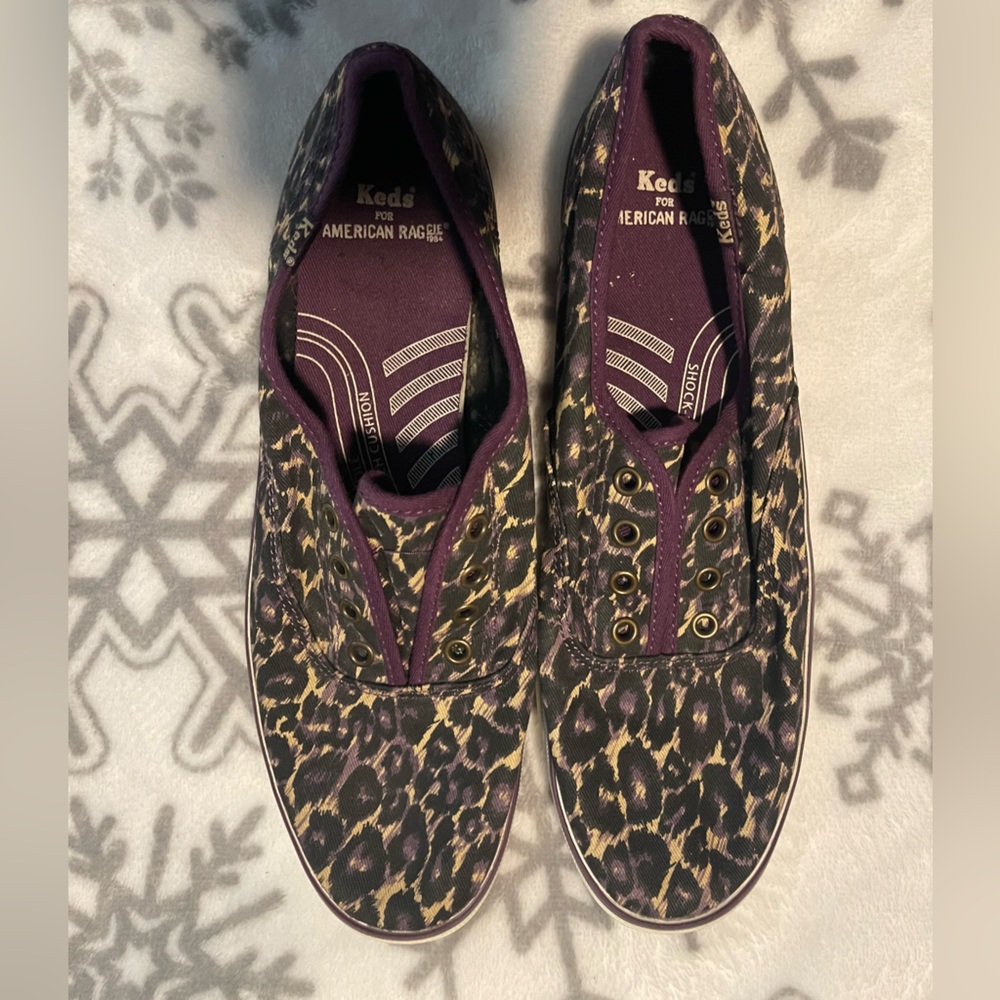 Keds Women's Sneakers - Purple and Brown Leopard Print
